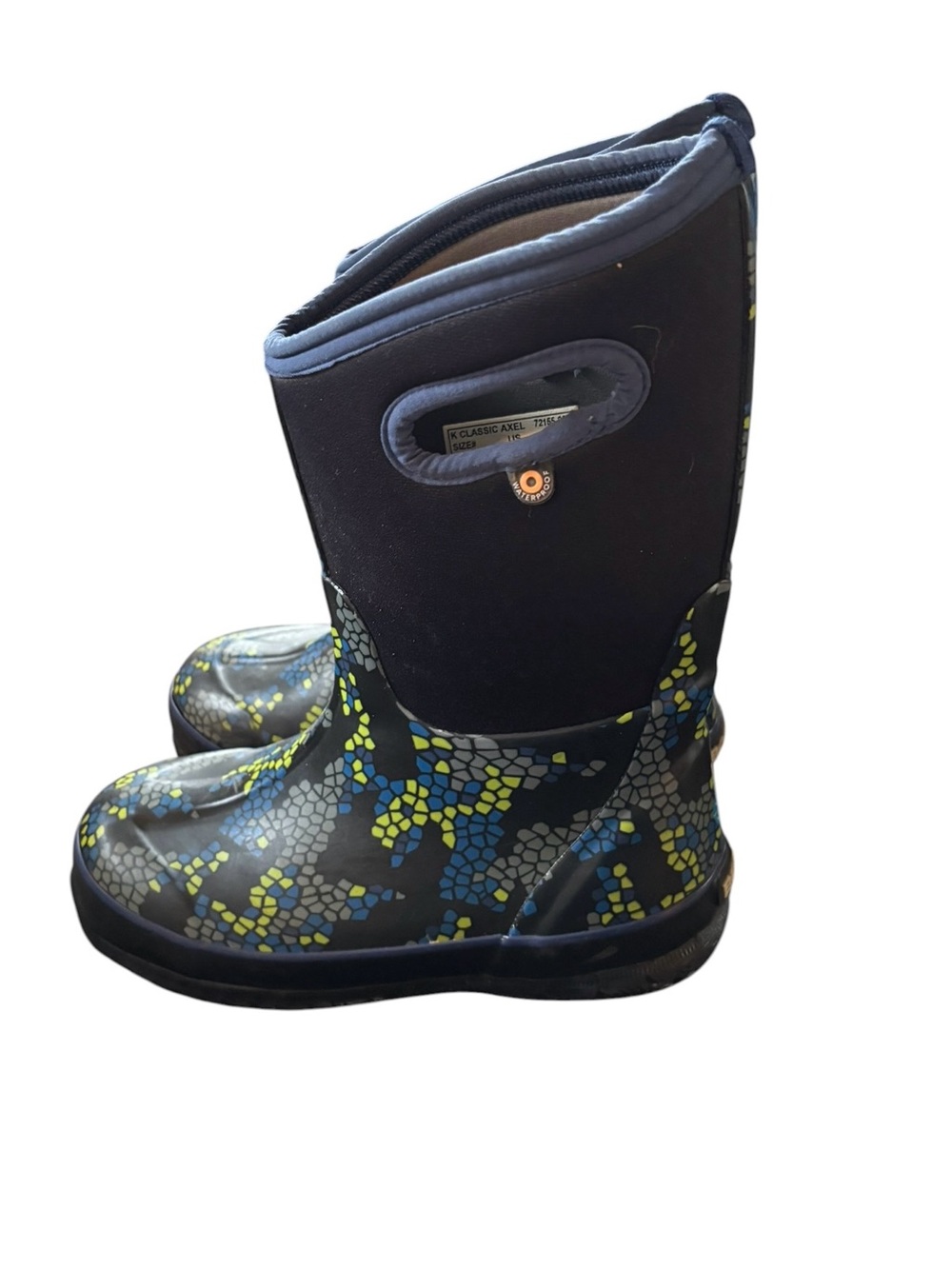 Bogs Kids' Winter Boots Sz 4 - Classic Axel Navy Handles, Black | 529238
